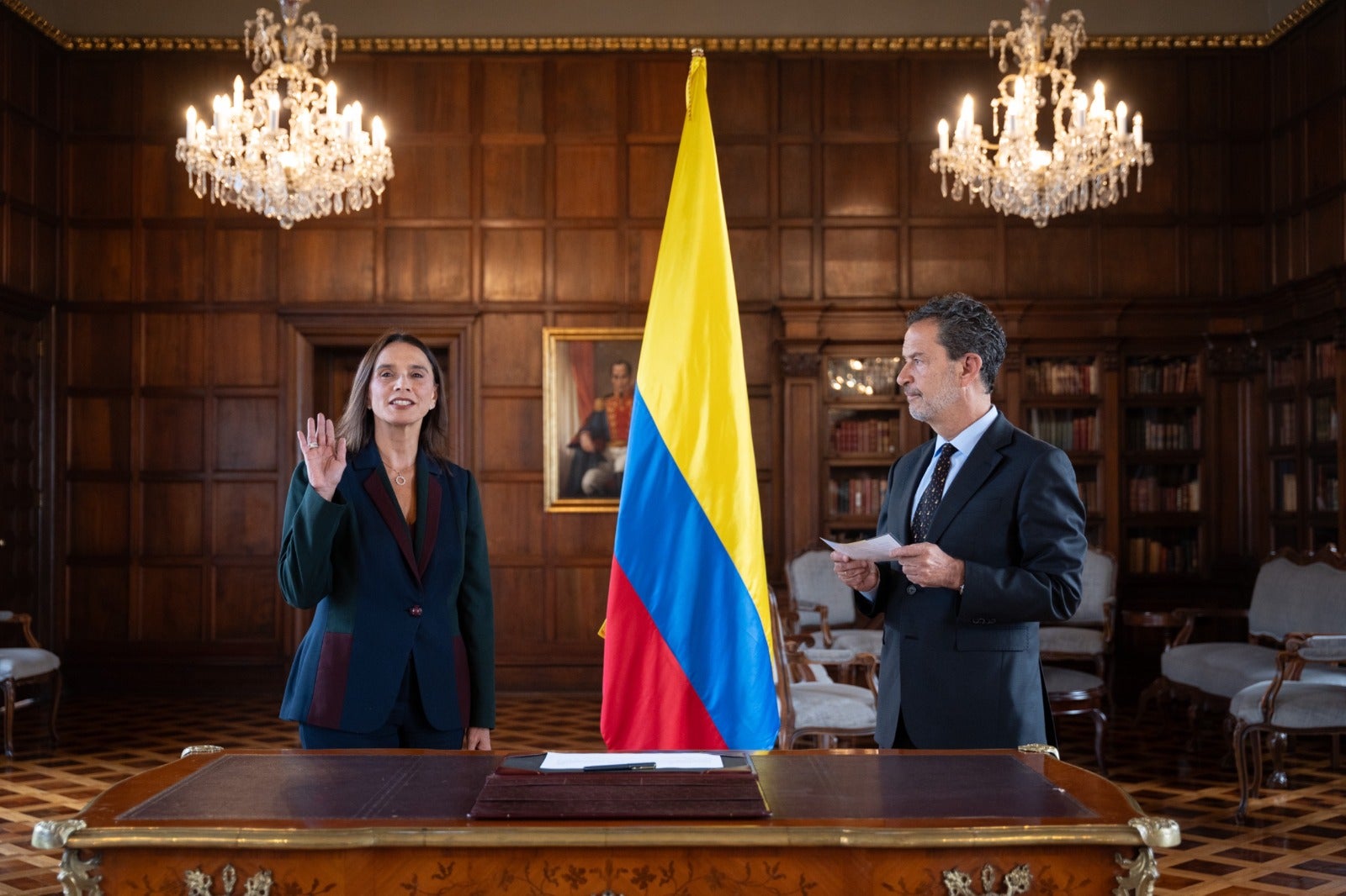 María Consuelo Araújo Castro, embajadora de Colombia en EE.UU.; y Omar Bula, ministro de Relaciones Exteriores