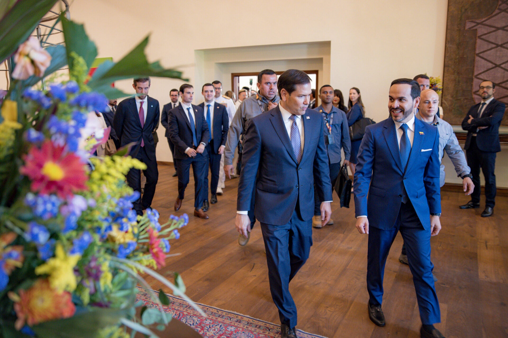 Marco Rubio, secretario de Estado de EE.UU.; Abelardo de la Espriella, presidente de Colombia
