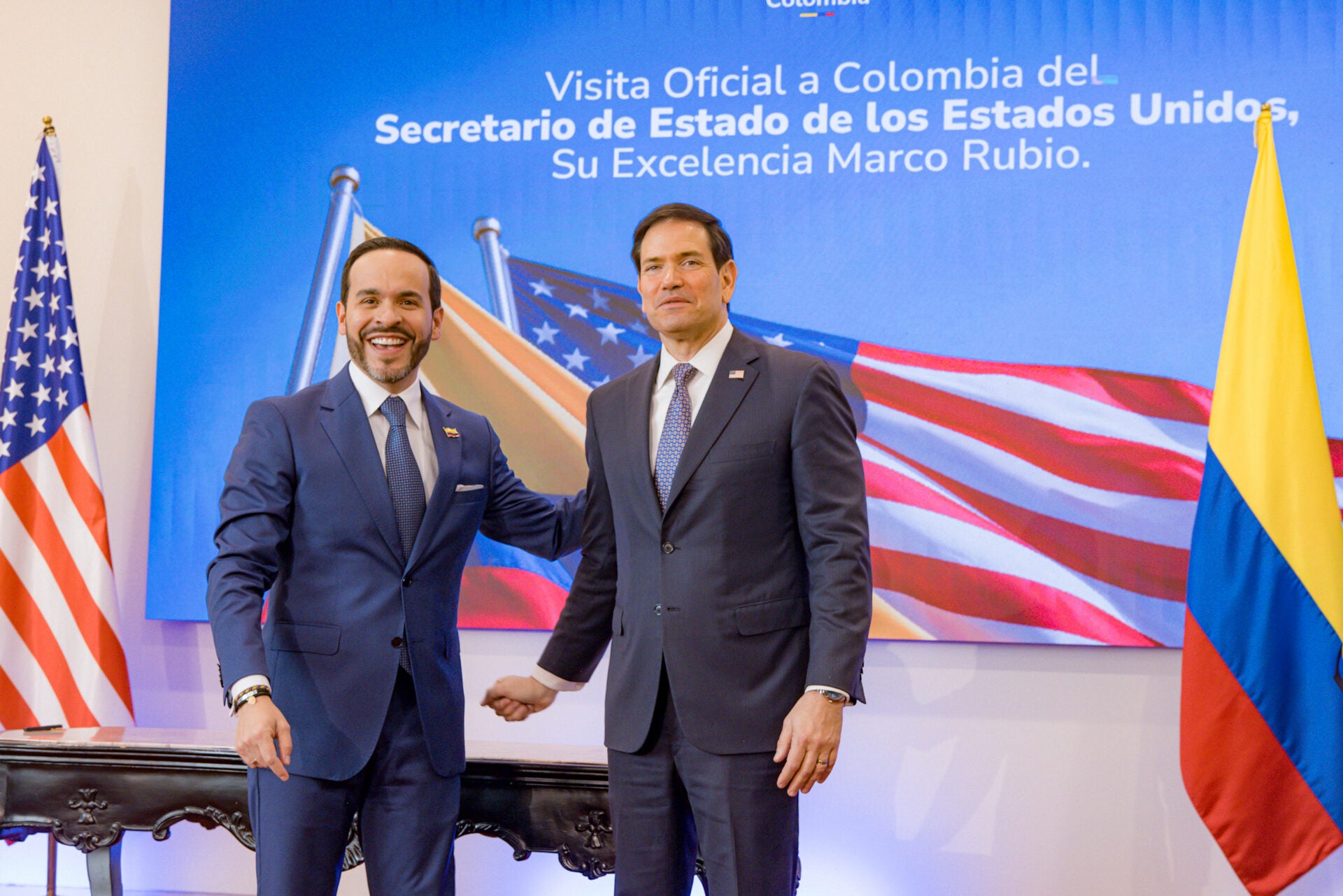 Marco Rubio, secretario de Estado de EE.UU.; Abelardo de la Espriella, presidente de Colombia