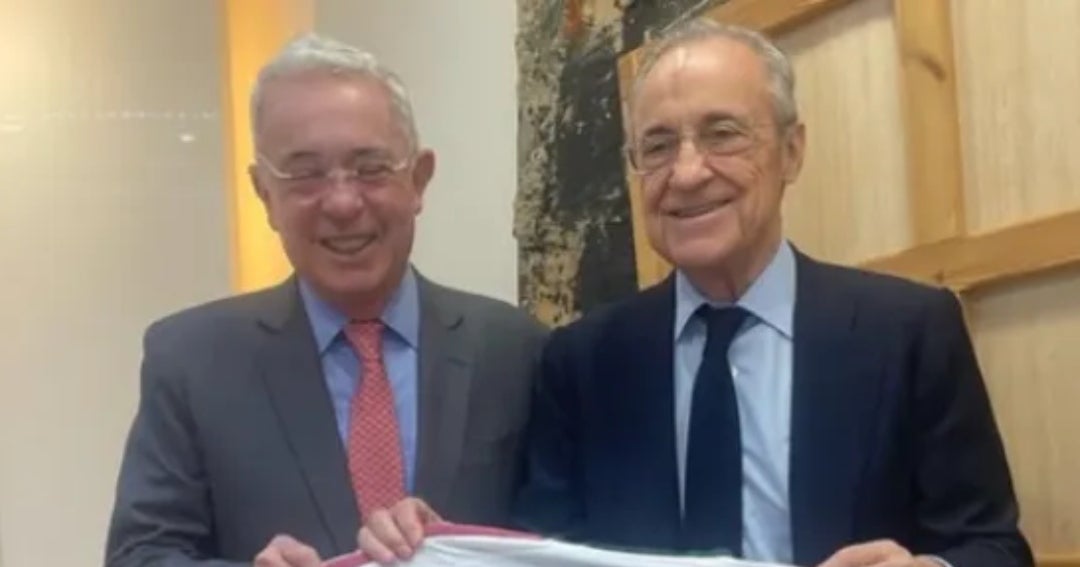 Uribe and Real Madrid president discuss support for Colombia earthquake victims