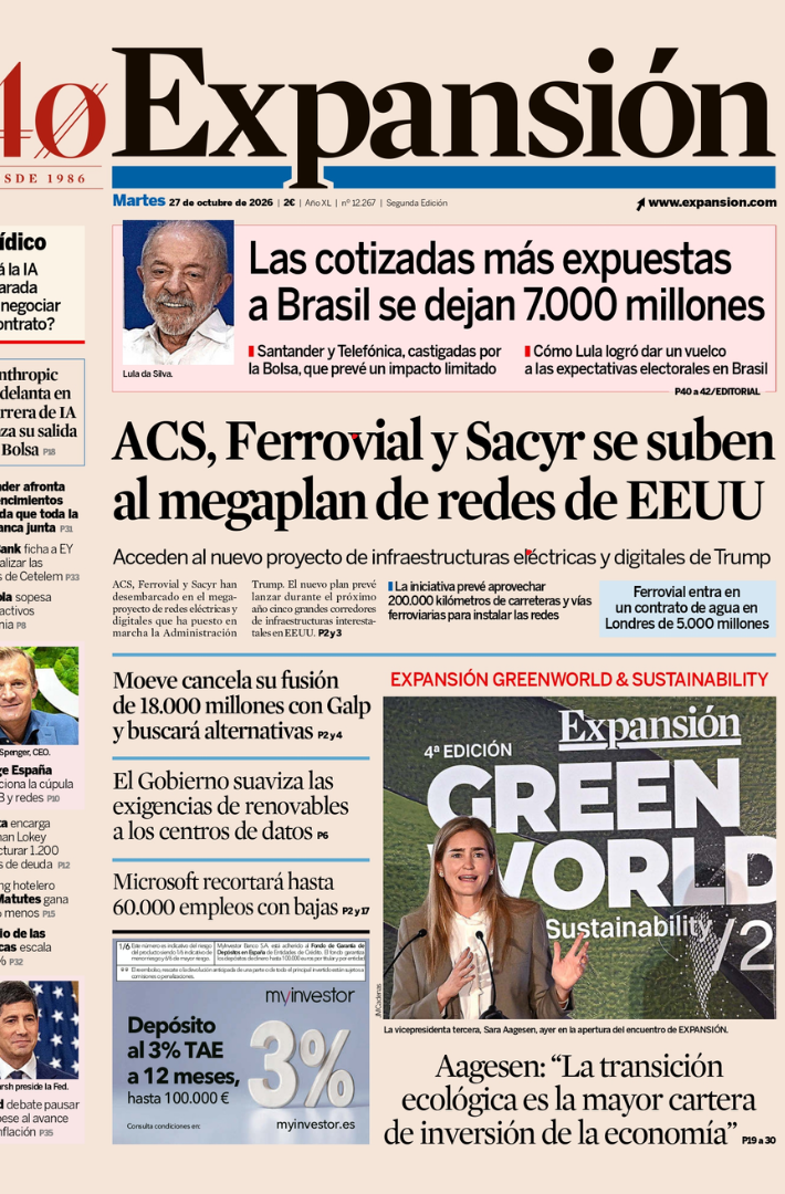 Portada Expansión 27 de octubre