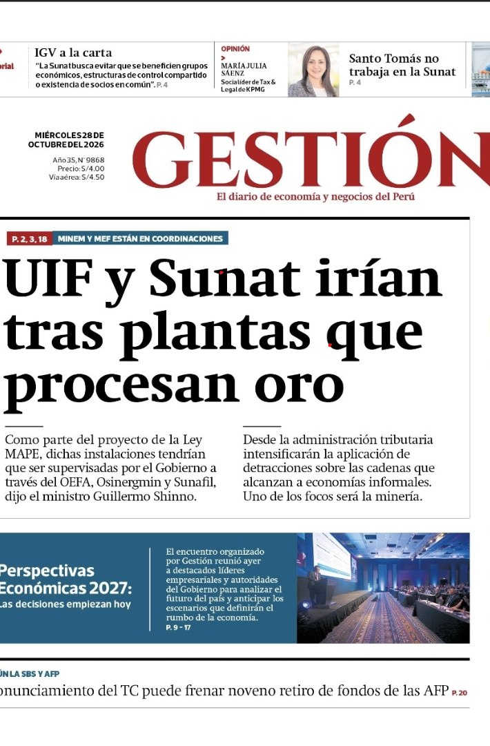 Portada Gestión 28 de octubre
