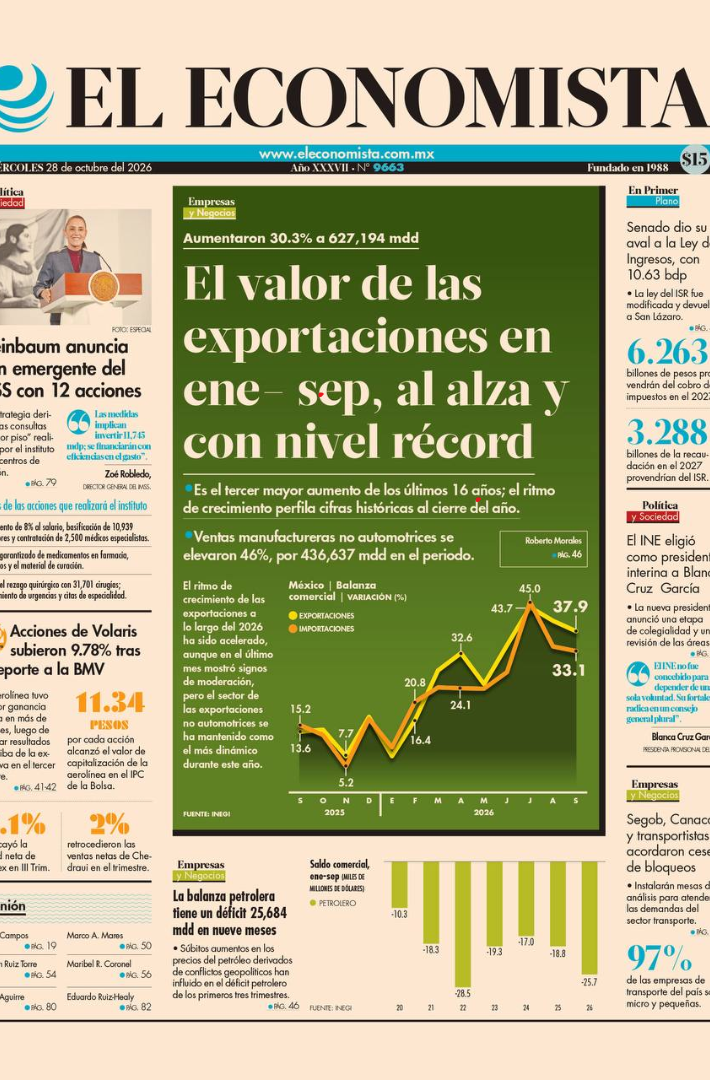 Portada El Economista 28 de octubre