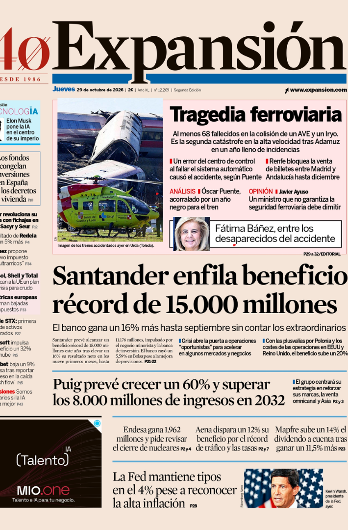 Portada Expansión 29 de octubre