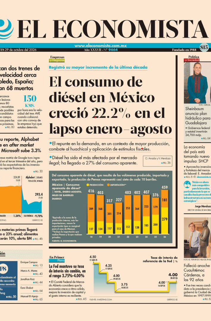 Portada El Economista 29 de octubre